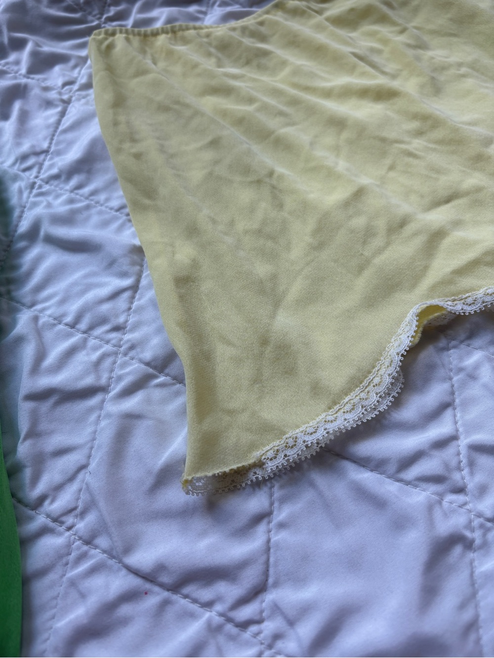 Pale yellow and Lime Green Vintage Sears Slips with White Trim - Picture 8 of 10